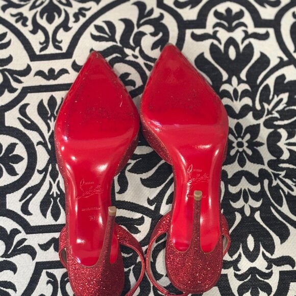 Red “Dorothy” Glitter Slingback Heels – Size 39 – Stunning & Sparkly! - Picture 4 of 4